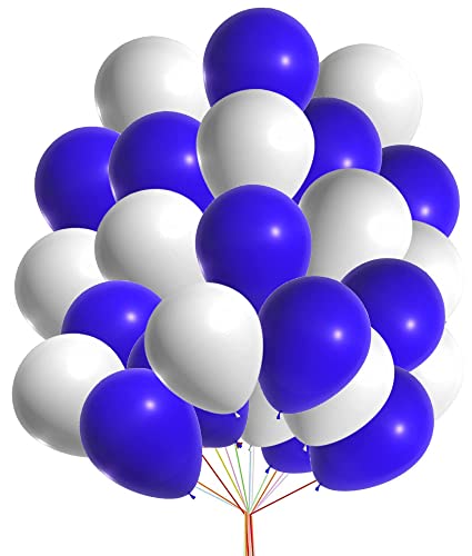 30 Stück Weiß und Blau Luftballons 12 Zoll Party Ballon Set für Geburtstagsdeko Ballonbogen Weihnachtsdeko Hochzeit Neujahr Dekoration 2023 von creative balloons