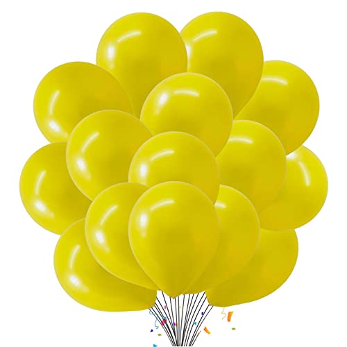 50 Stück Luftballons Gelb Metallic 5 Zoll Dekorative Latexballons für Geburtstag Verlobung Hochzeit Party von creative balloons