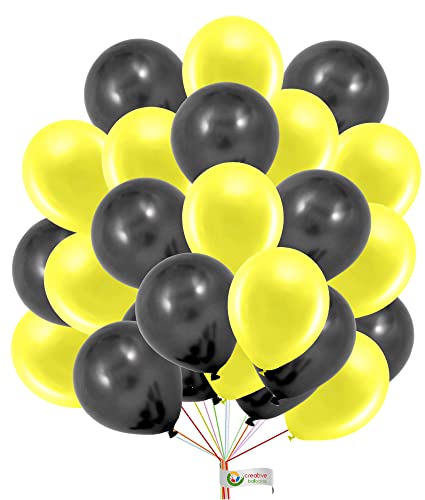 Gelbe schwarze Luftballons 12,7 cm kleine Luftballons Bienenthema Party Ballons für Geburtstag Hochzeit Babyparty Party Dekoration Supplies 30 Stück von creative balloons