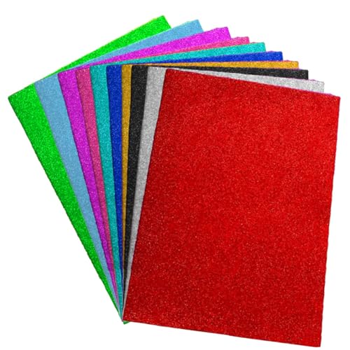 Glitzerkarton, A4, mehrfarbig, Bastelschaumplatten, glänzend, leicht zu schneiden, Bastelschaum-Pads, Kartenherstellung, Verzierungen, Scrapbooking, 5 Stück von creative balloons