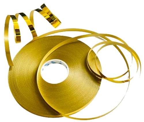 Goldband für Ballons, 50 m, glänzendes Metallic-Ringelband für Ballonband, 5 mm Luftballons, Schnur Bänder für Geschenkverpackungen, Geburtstag, Hochzeit, Neujahr, Weihnachten, Geschenkband von creative balloons