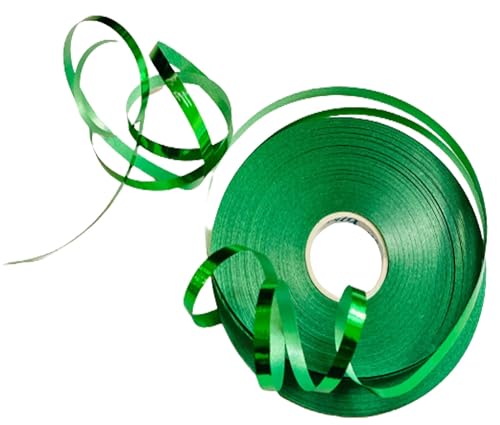 Grünes Band für Ballons, 50 m, glänzendes Metallic-Ringelband für Ballonband, 5 mm Luftballons, Schnur Bänder für Geschenkverpackungen, Geburtstag, Hochzeit, Neujahr, Weihnachten, Geschenkband von creative balloons