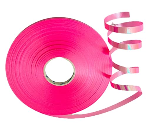 Rosa Band für Ballons, 100 m, glänzendes Metallic-Ringelband für Ballonband, 5 mm Luftballons, Schnur Bänder für Geschenkverpackungen, Geburtstag, Hochzeit, Neujahr, Weihnachten, Geschenkband von creative balloons