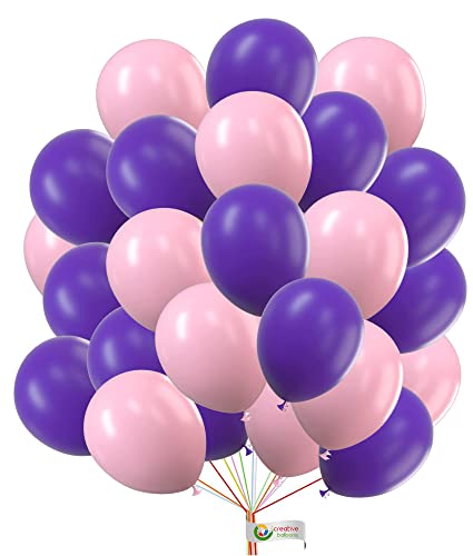 Rosa Lila Luftballons 5 Zoll Kleiner Ballon Einfarbig & Chrom Ballon Set für Geburtstagsdekoration Ballonbogen Weihnachtsdekoration Rosa Lila Party Dekoration 30… von creative balloons