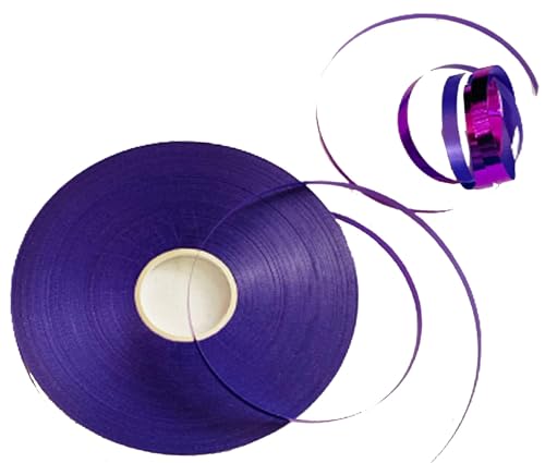 Violettes Band für Ballons, 100 m, glänzendes Metallic-Ringelband für Ballonband, 5 mm Luftballons, Schnur Bänder für Geschenkverpackungen, Geburtstag, Hochzeit, Neujahr, Weihnachten, Geschenkband von creative balloons