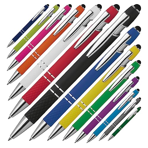 creativgravur - 500x Kugelschreiber mit Gravur | Montea - personalisierter Stift mit Touchpen und Softtouch - Werbekugelschreiber mit Wunschtext & Logo - hochwertiger Kulli in verschiedenen Farben von creativgravur