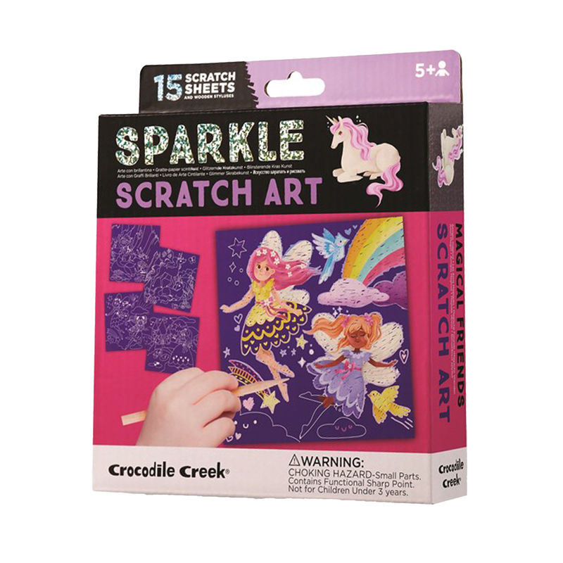 Kreativ-Set Sparkle Scratch Art - Magical Friends von crocodile creek