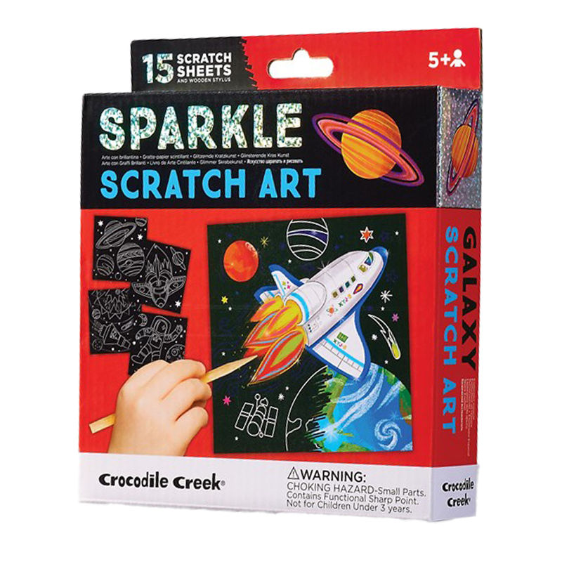 Kreativ-Set Sparkle Scratch Art - Space Explorer von crocodile creek
