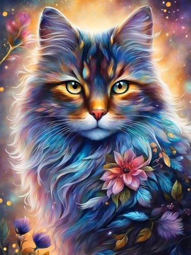 croshom 5D Diamond Painting Erwachsene,katze Diamond Painting Bilder Set,Diamond Painting Full Round Drill Embroidery Painting Embroidery für Home Wall Decorations 30x40cm von croshom