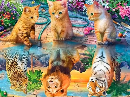 croshom 5D Diamond Painting katze Diamond Painting Bilder Set Erwachsene, katze Full Drill Mosaic Making Painting für Home Wall und Decorations 30x40cm von croshom