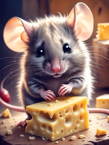 croshom 5D Diamond Painting tiere，DIY Mice und Cheese Diamond Painting Set Erwachsene， Diamond Painting Deko ，Gift für Friends 30x40cm von croshom