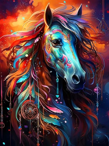 croshom Diamond Bilder Painting Set, 5D Horse Diamond Painting Set Erwachsene, Full Diamond Painting Rhinestone Embroidery Painting Painting für Home Wall Decorations 30x40 cm von croshom