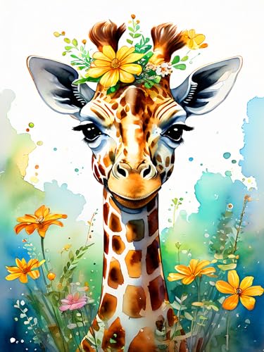 croshom Diamond Painting Giraffe, Diamant Painting Bilder Für Erwachsene Und, DIY Diamond Painting Bilder Tiere Diamant Malerei Set für Wanddekoration 30x40cm von croshom