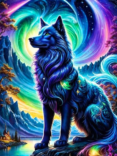 croshom Diamond Painting Kit Erwachsene Wolf,Diamond-painting Tier,DIY Diamant Malerei Diamond Painting Bilder Set 30x40cm für Wanddekor von croshom