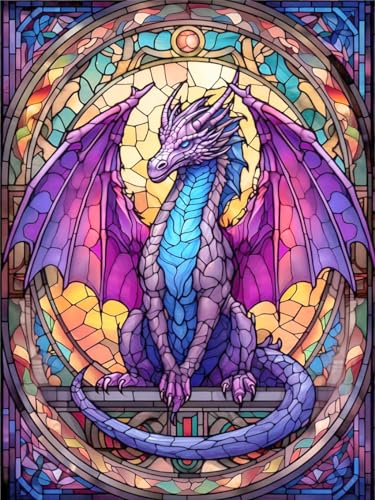 croshom Drache Diamond Painting Erwachsene, 5D Drache Diamant Painting Bilder Erwachsene, Diamond Painting Erwachsene Tiere Diamond Painting Bilder Set Diamant Malerei für Home Décor 30x40cm von croshom