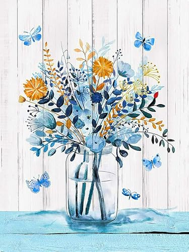 croshom Malen Nach Zahlen Erwachsene Blume DIY Ölgemälde Leinwand Set mit Pinsels und Farbe, paint by numbers adult Geschenk für Home Deko 30x40cm von croshom