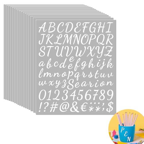 Selbstklebendes Vinyl Buchstaben Zahlen Kit Wetterfest Alphabet Aufkleber Selbstklebende Buchstaben Nummern Aufkleber für DIY Scrapbook Grußkarte Aufbügelbare Buchstaben für Textilien von cuhostki