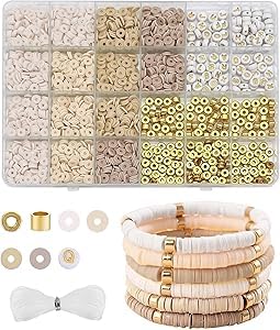 cuhostki 2064 Stück Perlen Set Zum Auffädeln mit Goldenen Buchstabenperlen DIY Schmuckherstellungs Sets Perlen Set für Armbänder Halsketten Freundschaftsarmband Selber Machen von cuhostki