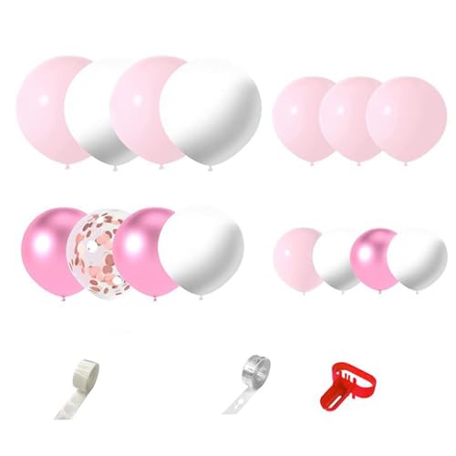 curfair Ballonkette Ballongirlande Set Rosa Ballonbogen Kit DIY Girlande Set mit 104 Luftballons Pailletten Dekor Latex Ballons Hochzeit Party Dekorationen 1 Set von curfair