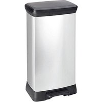 curver DECOBIN SLIM BIN Mülleimer 50,0 l silbermetallic von curver