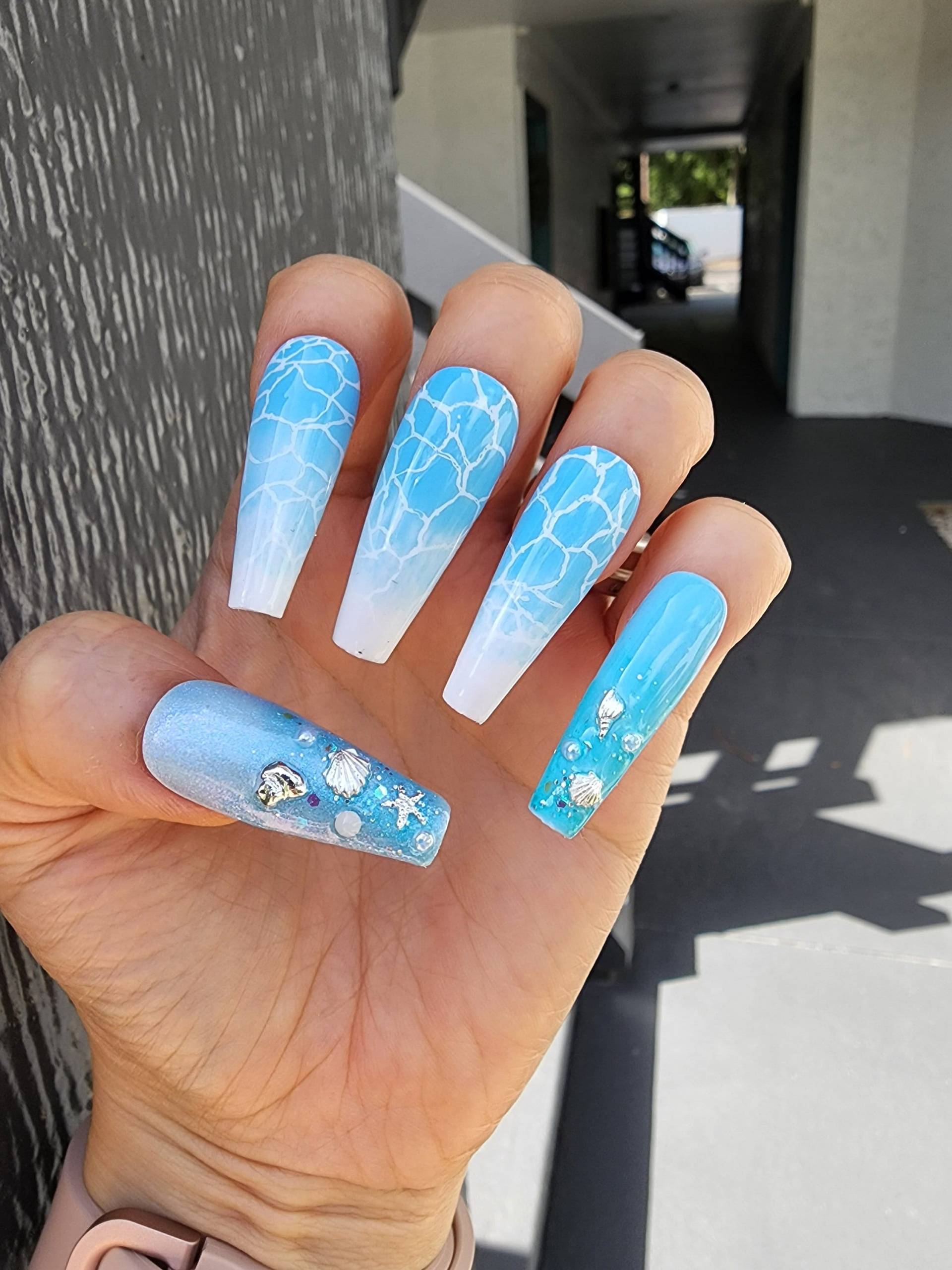 Baby Blau Ozean-Welle von cutepressnails