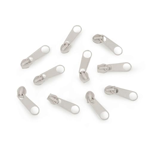 cyclingcolors 10x Reissverschluss Zipper N°3 Schieber Reißverschluss Reparatur Ersatz Zipper für Jacken Koffer Ruckäcke aus Metall, Creme von cyclingcolors