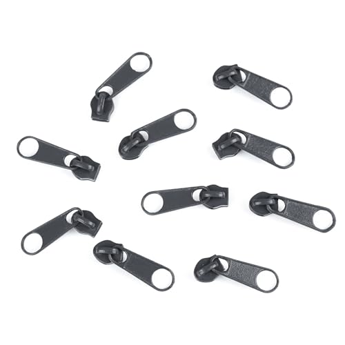 cyclingcolors 10x Reissverschluss Zipper N°5 Schieber Reißverschluss Reparatur Ersatz Zipper für Jacken Koffer Ruckäcke aus Metall, Mattgrau von cyclingcolors