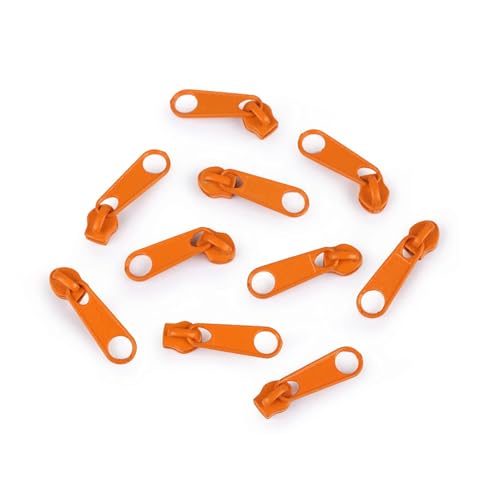 cyclingcolors 10x Reissverschluss Zipper N°3 Schieber Reißverschluss Reparatur Ersatz Zipper für Jacken Koffer Ruckäcke aus Metall, Orange von cyclingcolors