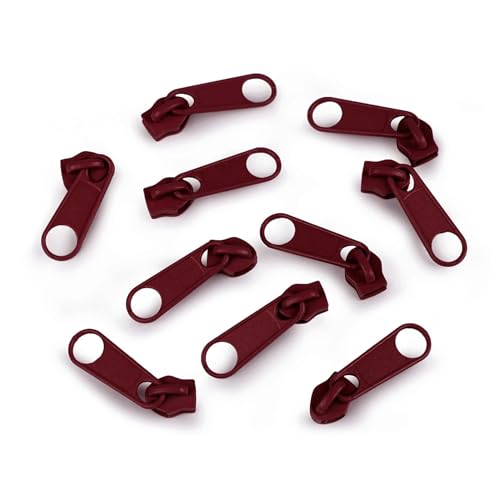 cyclingcolors 10x Reissverschluss Zipper N°5 Schieber Reißverschluss Reparatur Ersatz Zipper für Jacken Koffer Ruckäcke aus Metall, bordeaux von cyclingcolors