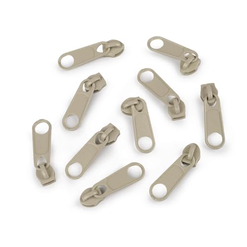 cyclingcolors 10x Reissverschluss Zipper N°5 Schieber Reißverschluss Reparatur Ersatz Zipper für Jacken Koffer Ruckäcke aus Metall, creme von cyclingcolors