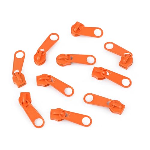 cyclingcolors 10x Reissverschluss Zipper N°5 Schieber Reißverschluss Reparatur Ersatz Zipper für Jacken Koffer Ruckäcke aus Metall, orange von cyclingcolors