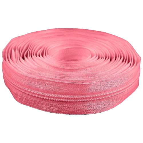 cyclingcolors 1x Reißverschlüsse Nr. 5 Länge 5 Meter Zähnen aus Gespritztem Kunststoff Polyester Open End Mesh ohne Puller Slider Zipper Kleidung Nähen Jacken Kurzwaren, Babyrosa von cyclingcolors