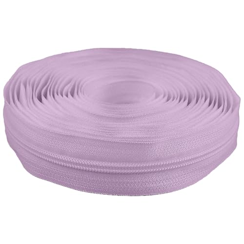 cyclingcolors 1x Reißverschlüsse Nr. 5 Länge 5 Meter Zähnen aus Gespritztem Kunststoff Polyester Open End Mesh ohne Puller Slider Zipper Kleidung Nähen Jacken Kurzwaren, Hellviolett von cyclingcolors