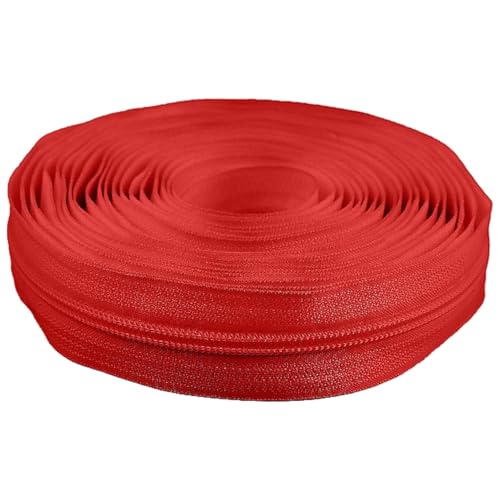 cyclingcolors 1x Reißverschlüsse Nr. 5 Länge 5 Meter Zähnen aus Gespritztem Kunststoff Polyester Open End Mesh ohne Puller Slider Zipper Kleidung Nähen Jacken Kurzwaren, Rot von cyclingcolors