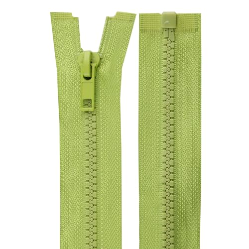 cyclingcolors 2x Reißverschlüsse Nr. 5 30 cm mit Zähnen aus Gespritztem Kunststoff Polyester Open End Mesh Puller Slider Zipper Kleidung Nähen Jacken Kurzwaren, Hellgrün von cyclingcolors