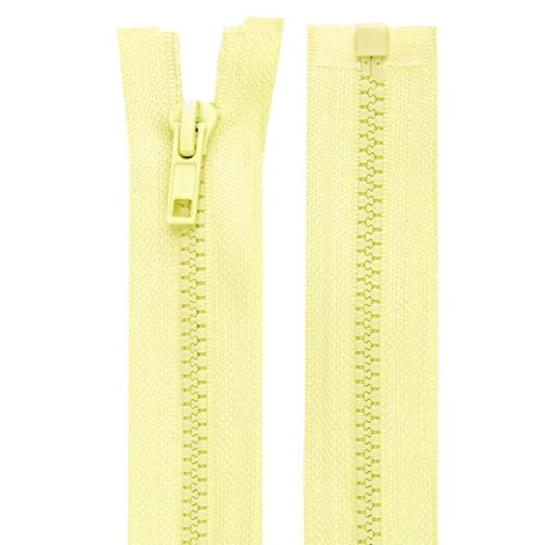 cyclingcolors 2x Reißverschlüsse Nr. 5 30 cm mit Zähnen aus Gespritztem Kunststoff Polyester Open End Mesh Puller Slider Zipper Kleidung Nähen Jacken Kurzwaren, Narzissengelb von cyclingcolors