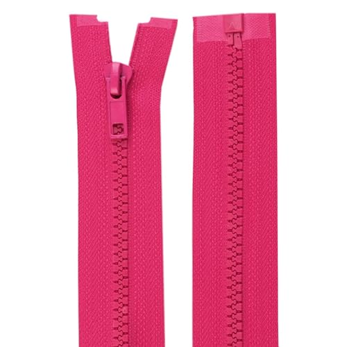 cyclingcolors 2x Reißverschlüsse Nr. 5 30 cm mit Zähnen aus Gespritztem Kunststoff Polyester Open End Mesh Puller Slider Zipper Kleidung Nähen Jacken Kurzwaren, Rosa von cyclingcolors