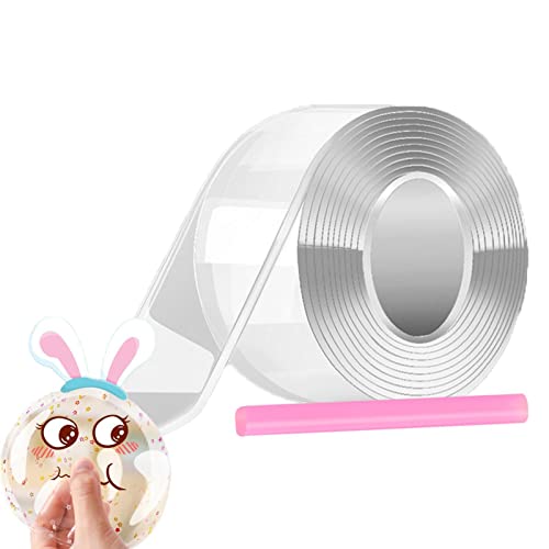Blowable Bubble Tape, Nano Tape Bubbles with Straw, Doppelseitiges Klebeband, Sticky Ball Tape Traceless Non Marking Tape Transparent Crafts Tape Sensory Toy von cypreason