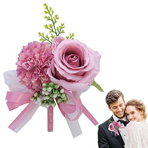 cypreason Boutonniere Hochzeit Gästeanstecker Hochzeit Zubehör Künstliche Ansteckblume Bräutigam Hochzeitsanstecker Blumen Anstecker, Hochzeit Blumen Anstecker von cypreason