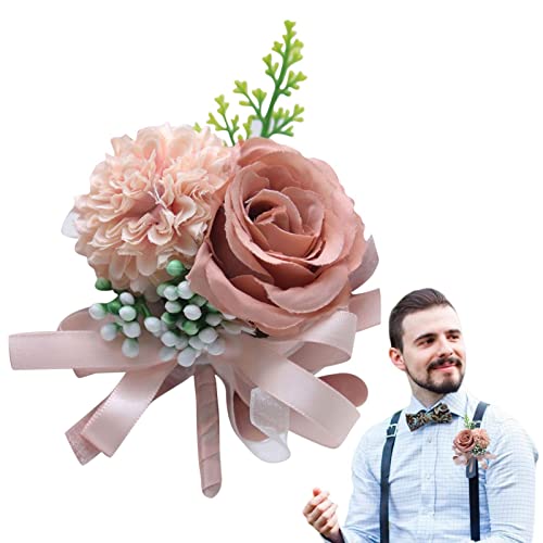 cypreason Boutonniere Hochzeit Rose Gästeanstecker Hochzeit Zubehör Künstliche Ansteckblume Bräutigam Hochzeitsanstecker Rose Blumen Anstecker, Hochzeit Rose Blumen Anstecker von cypreason