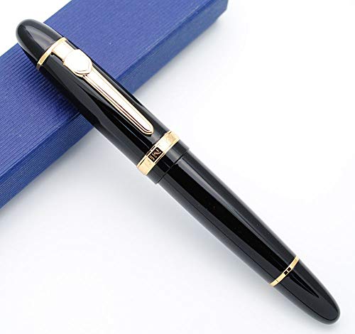 JINHAO 159 Füllfederhalter M Feder (Schwarz mit goldenem Clip, M Feder) von czxwyst