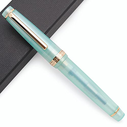 JINHAO 82 Acryl Füllfederhalter mit Iridium Feder (Feine Feder, Baikalsee Blau mit Gold Clip) von czxwyst