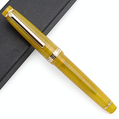 JINHAO 82 Acryl Füllfederhalter mit Iridium Feder (Feine Feder, Fluoreszierendes Gelb mit Gold Clip) von czxwyst