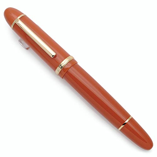 JINHAO X159 Harz Füllfederhalter mit Tinte Konverter (Extrafeine Feder, Orange Rot mit Gold Clip) von czxwyst