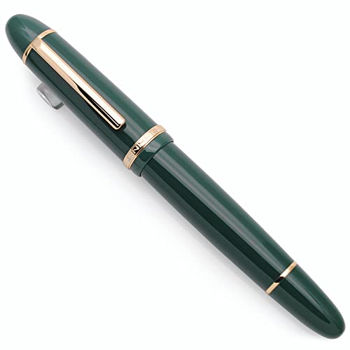 JINHAO X159 Harz Füllfederhalter mit Tinte Konverter (Feine Feder, Dunkelgrün mit Gold Clip) von czxwyst