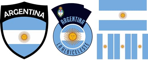 Argentinien Aufbügler Wappen Transferbügeln Zum Aufbügeln 6 Stück Kleidungsstücke T-Shirt Bügelmotiv - 6B von daged