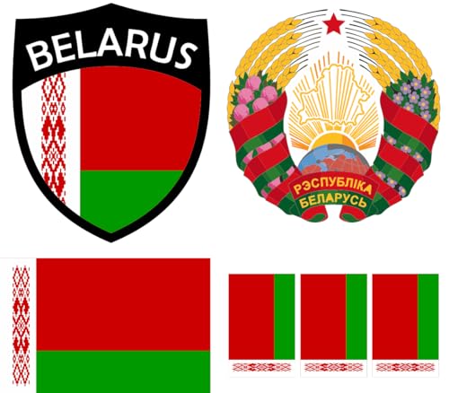 Belarus Aufbügler Wappen Transferbügeln Zum Aufbügeln 6 Stück Kleidungsstücke T-Shirt Bügelmotiv - 6B von daged