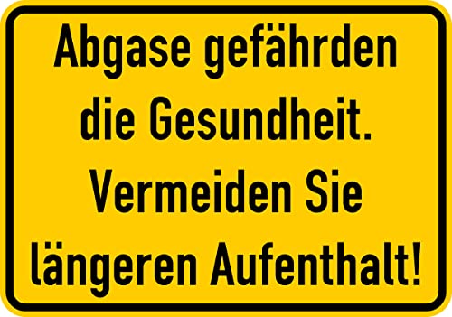 Daged Abgase gefährden die Gesundheit Vermeiden Sie längeren Aufenthalt Aufkleber 23x16 cm Hinweiszeichen Sicherheitszeichen Sticker T-099 von daged