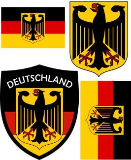 Deutschland Aufbügler Wappen Transferbügeln Zum Aufbügeln 4 Stück Kleidungsstücke T-Shirt Bügelmotiv Adler - 4B von daged