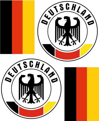 Deutschland Aufbügler Wappen Transferbügeln Zum Aufbügeln 4 Stück Kleidungsstücke T-Shirt Bügelmotiv Rund- 4B von daged